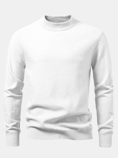 Amir® | Checkerboard Textured Mock Neck Sweater