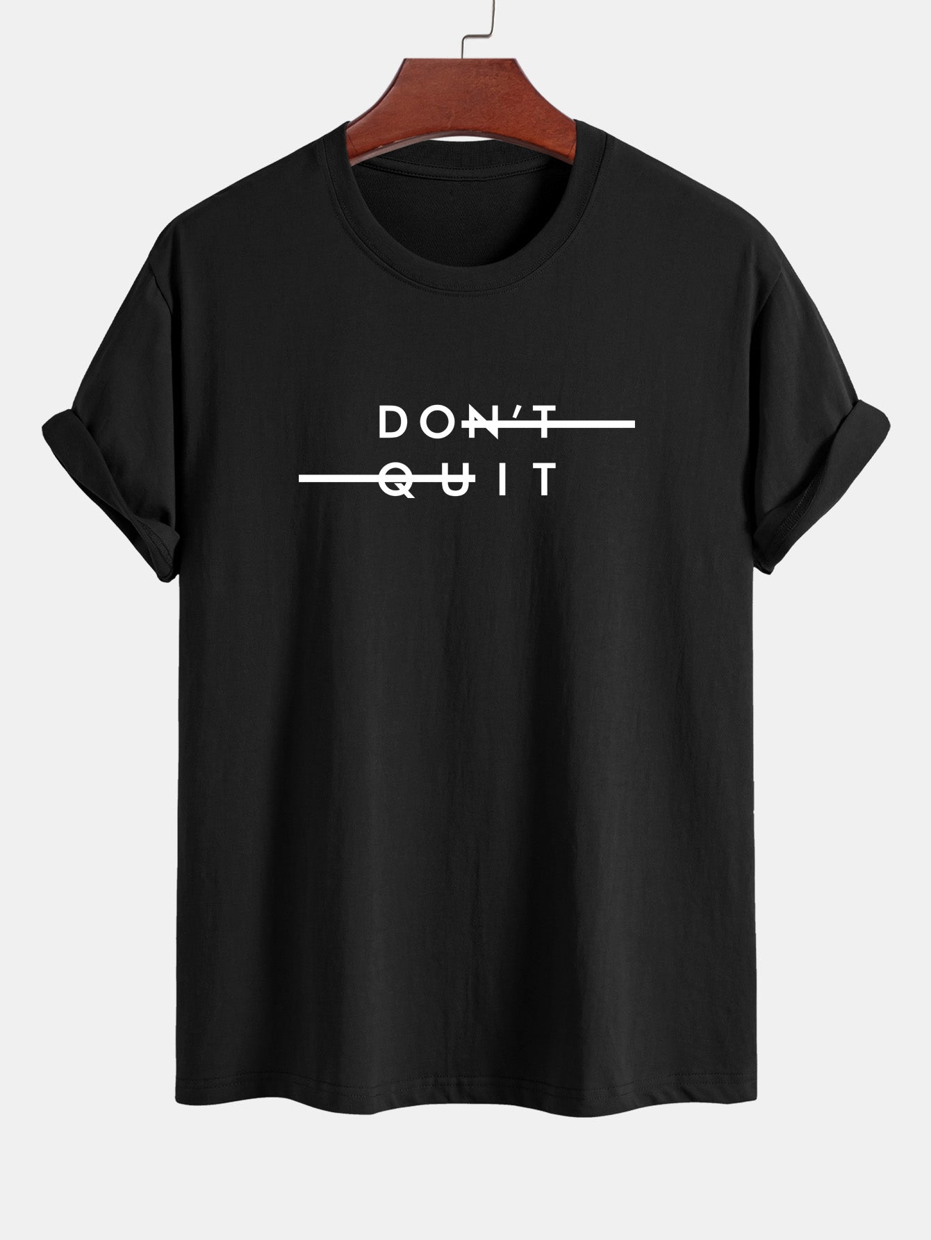 Nicodemo® | Don'T Quit Print Cotton T-Shirt