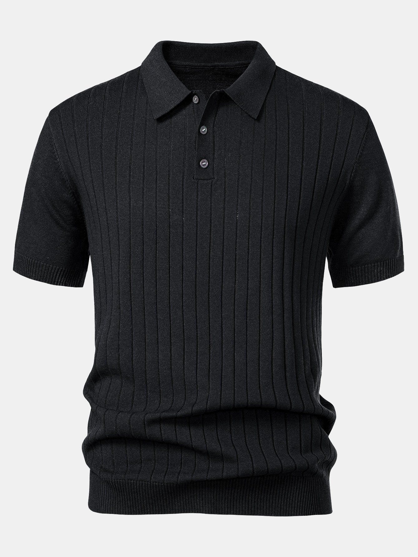 Landon | Stripe Knit Polo Shirt