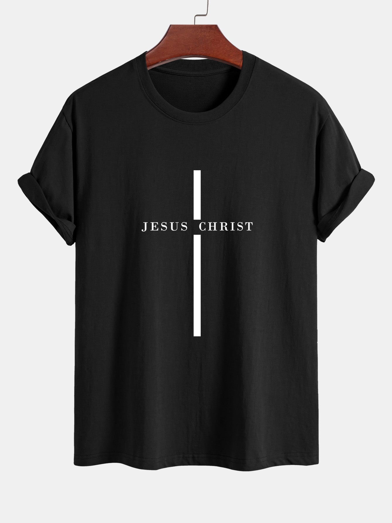 Odón® | Jesus Christ Stripe Print Cotton T-Shirt