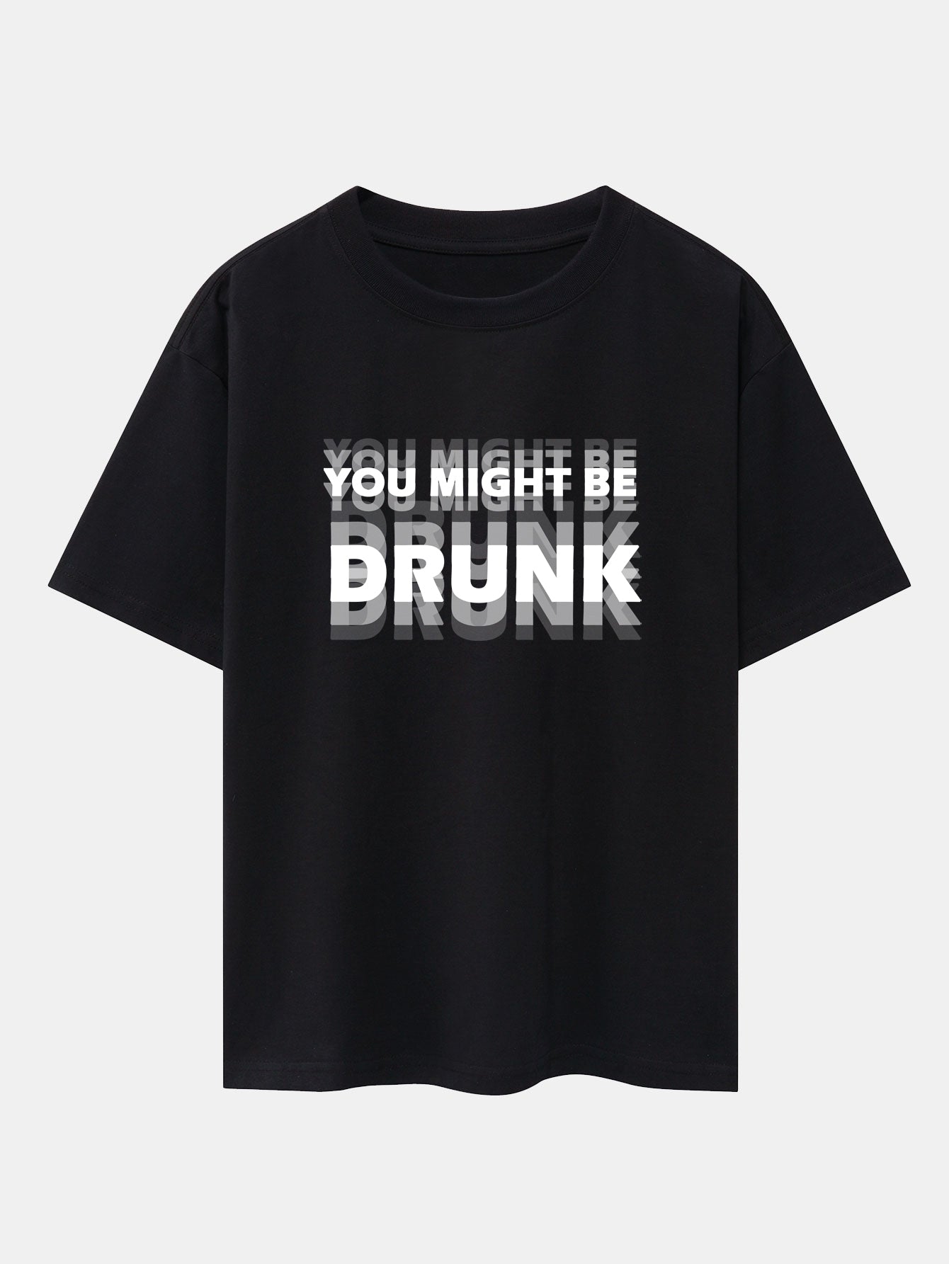 Cameron® | You Might Be Drunk Print Drop Shoulder Oversize T-Shirt