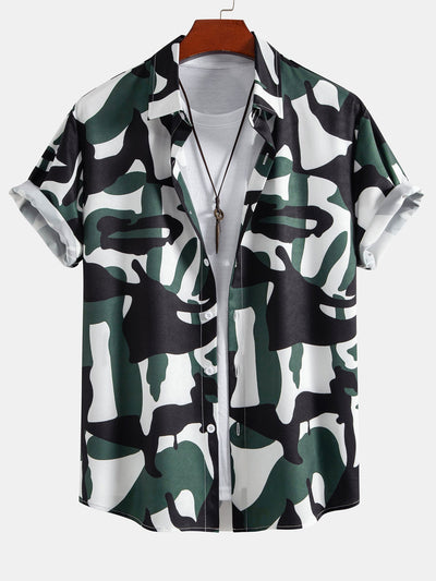 Joel® | Colorblock Print Button Up Shirt & Swim Shorts