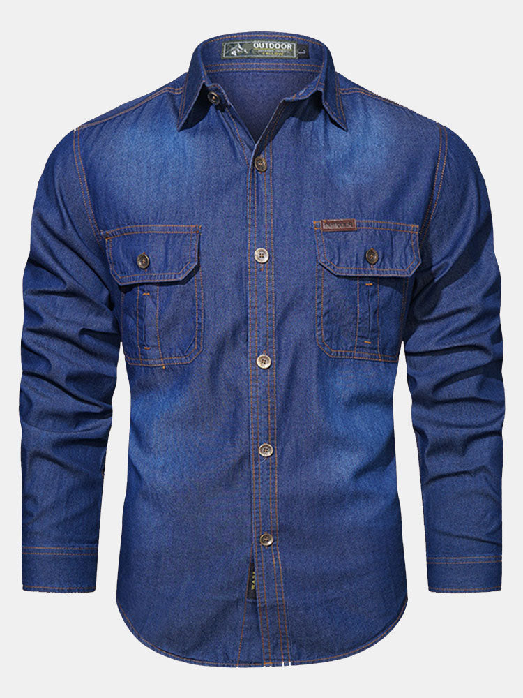 Fidel® | Washed Denim Shirt With Pockets