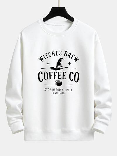 Bilal® | Witches Brew Coffee Halloween Print Relax Fit Sweatshirt