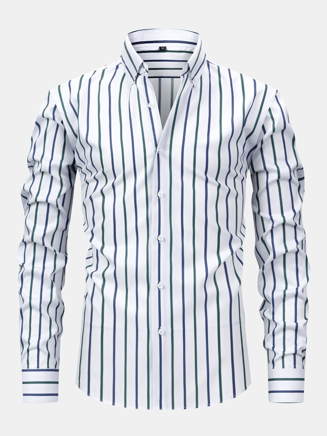 hola STRIPED LONG SLEEVE BUTTON-DOWN SHIRT