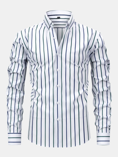 hola STRIPED LONG SLEEVE BUTTON-DOWN SHIRT