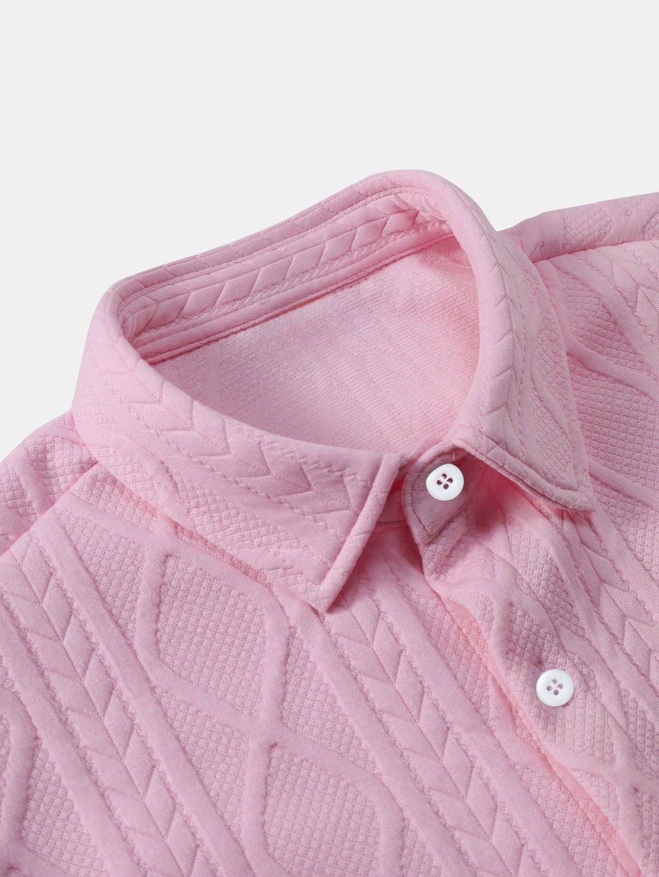 Ulises® | Twist Geometry Jacquard Button Up Shirt & Drawstring Shorts