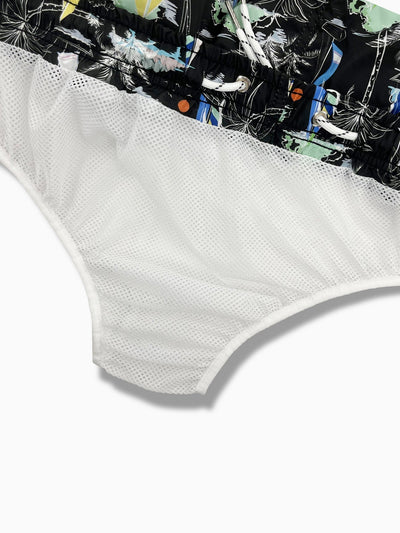 Bernardo® | Palm Tree Sailboat Print Swim Shorts