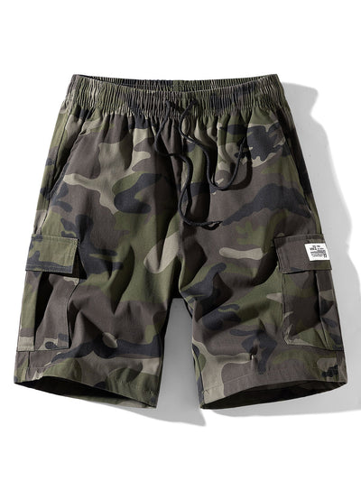 Eusebius | Camouflage Drawstring Cargo Shorts