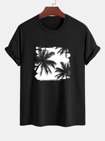 Isaac® | Palm Trees Silhouette Print Cotton T-Shirt