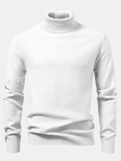 Amaro® | Checkerboard Textured Turtle Neck Sweater