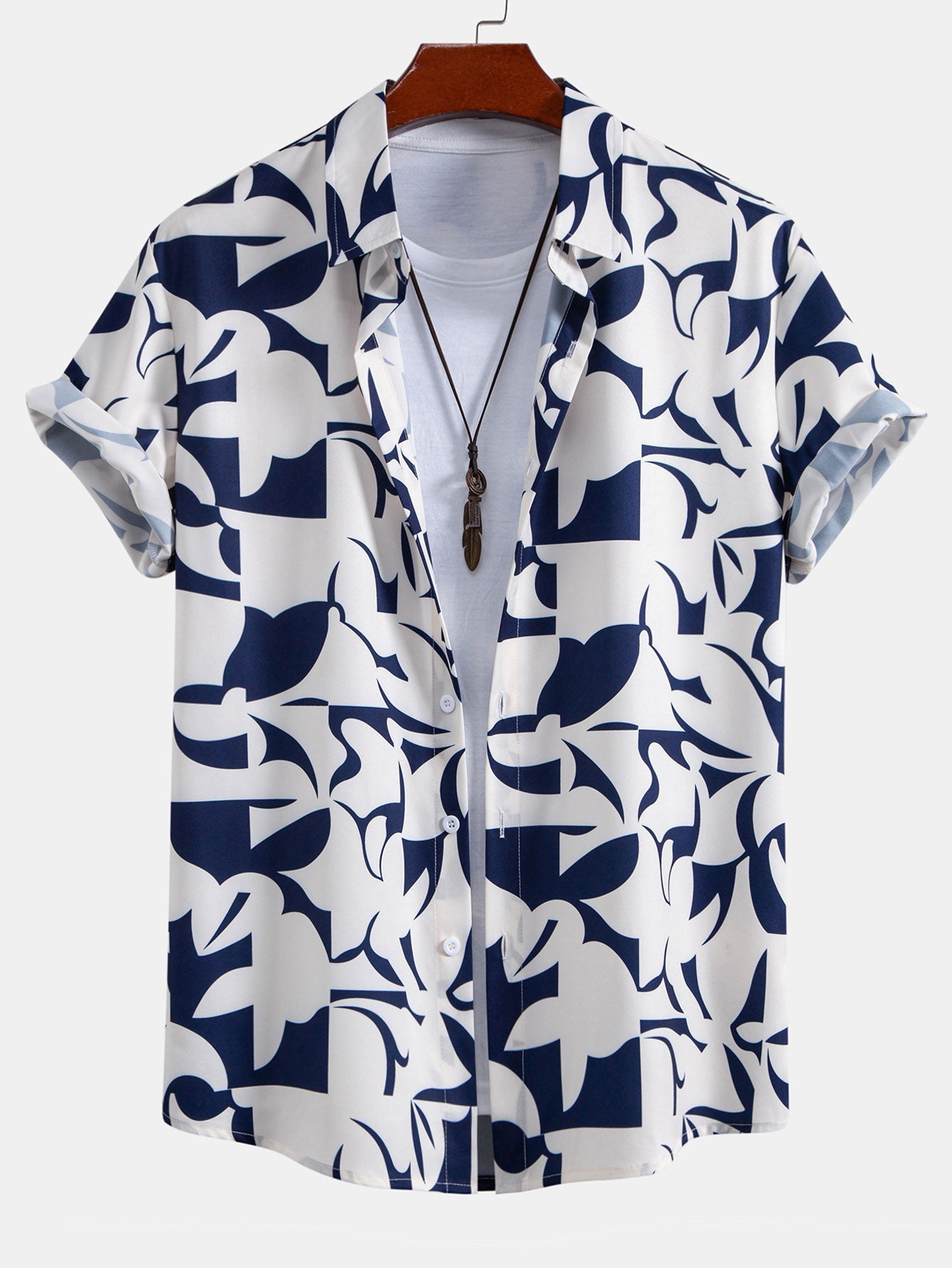Kai® | Color Block Print Button Up Shirt