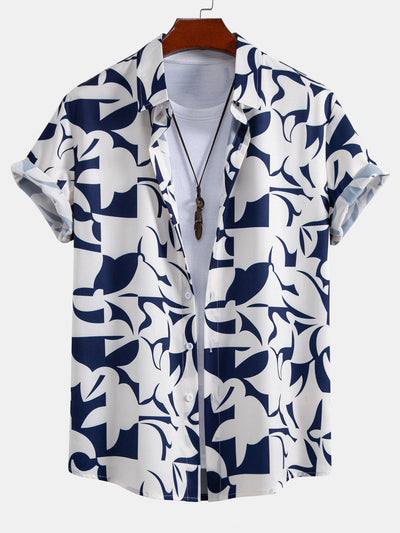 Kai® | Color Block Print Button Up Shirt