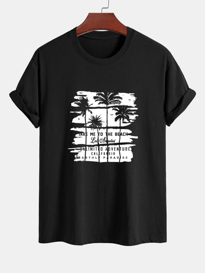 Delfín® | Palm Tree Silhouette Print Cotton T-Shirt