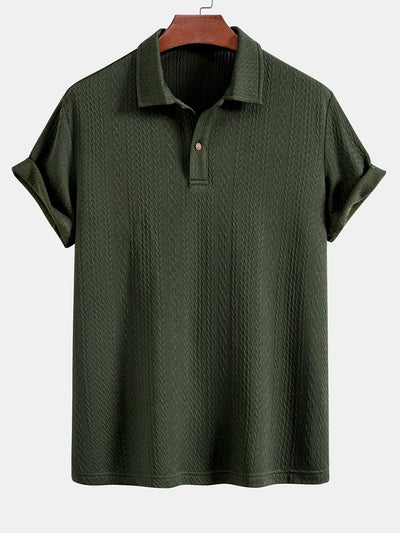 Gilbert® | Textured Jacquard Knit Polo Shirt