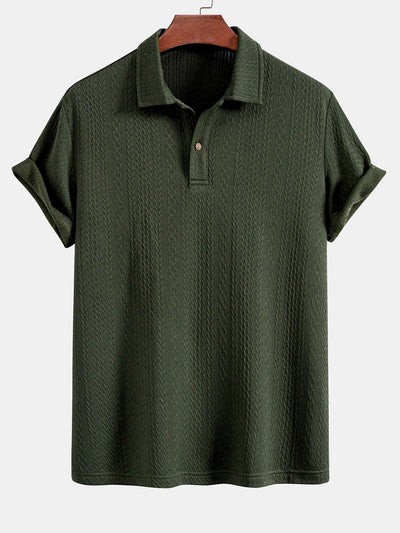 Sebastian | Textured Jacquard Knit Polo Shirt