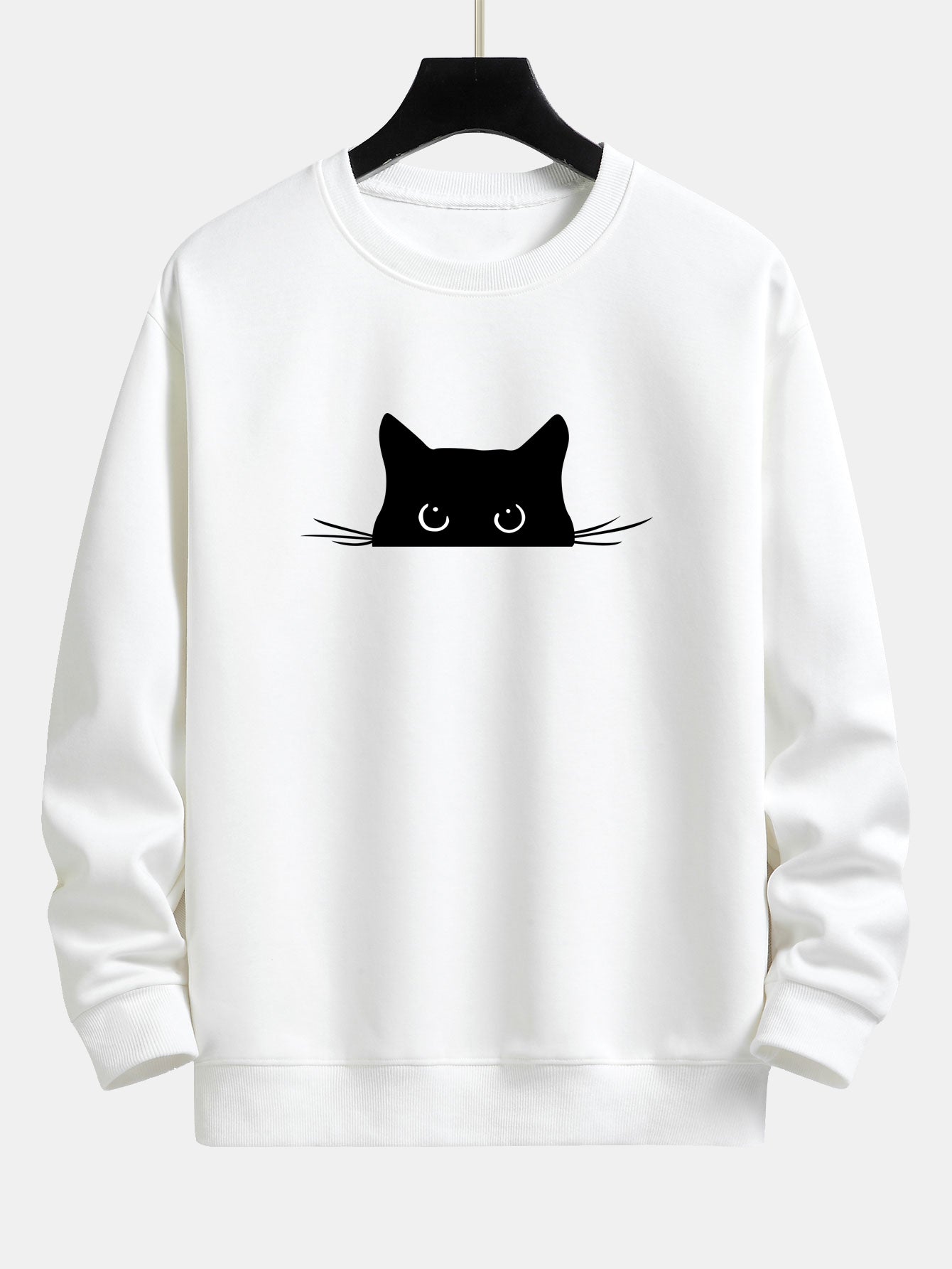 Federico® | Black Cat Print Relax Fit Sweatshirt