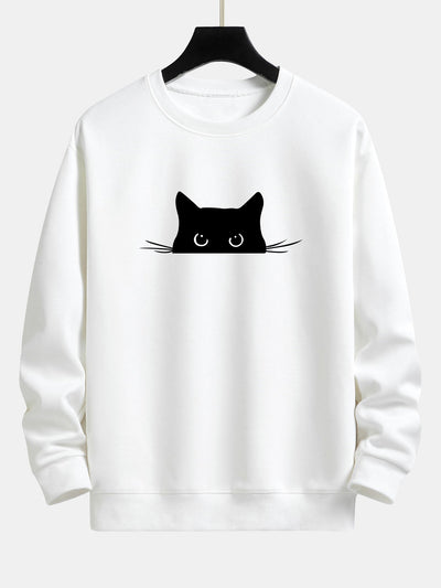 Federico® | Black Cat Print Relax Fit Sweatshirt