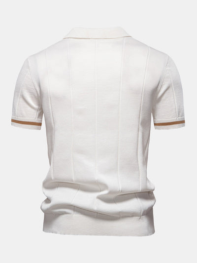 Grayson | Contrast Trim Zipper Knit Polo Shirt