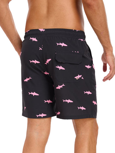 Ted® | Pink Shark Print Swim Shorts