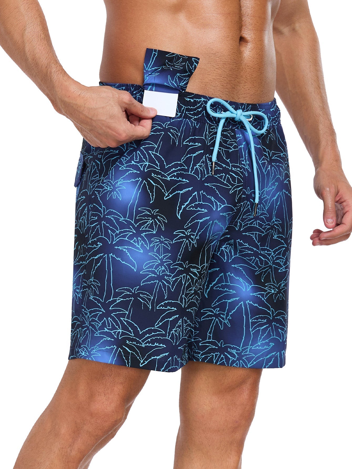 Achilles® | 2 In 1 Palm Tree Print Swim Shorts