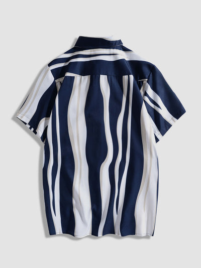Alfonso® | Wave Stripes Lapel Shirts