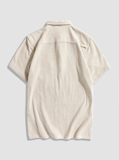 Adán® | Waffle Lapel Solid Henley Shirts