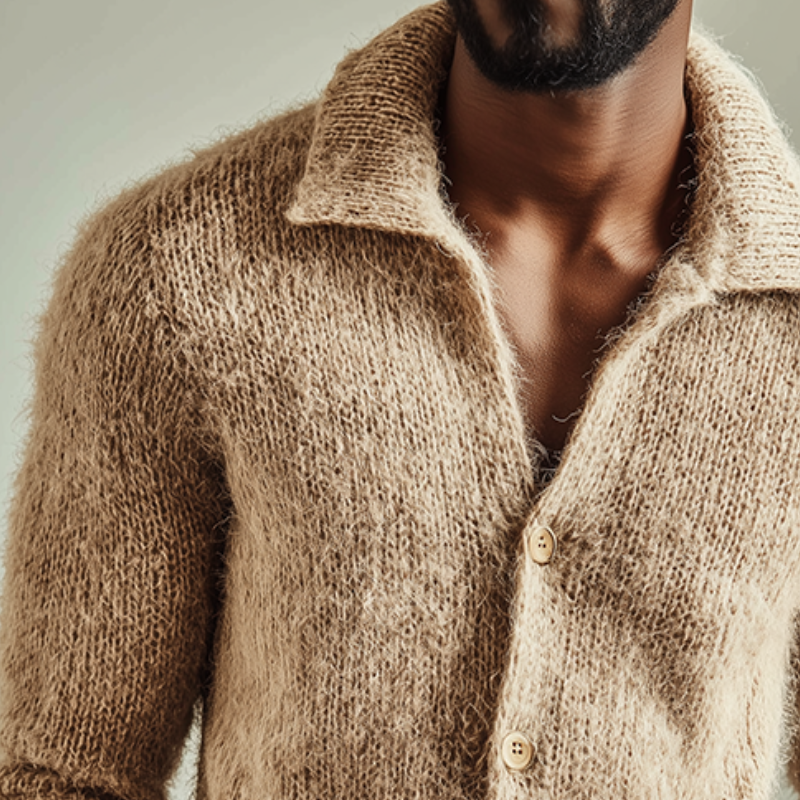 Men's Retro Casalnitted Lapel Sweater Cardigan