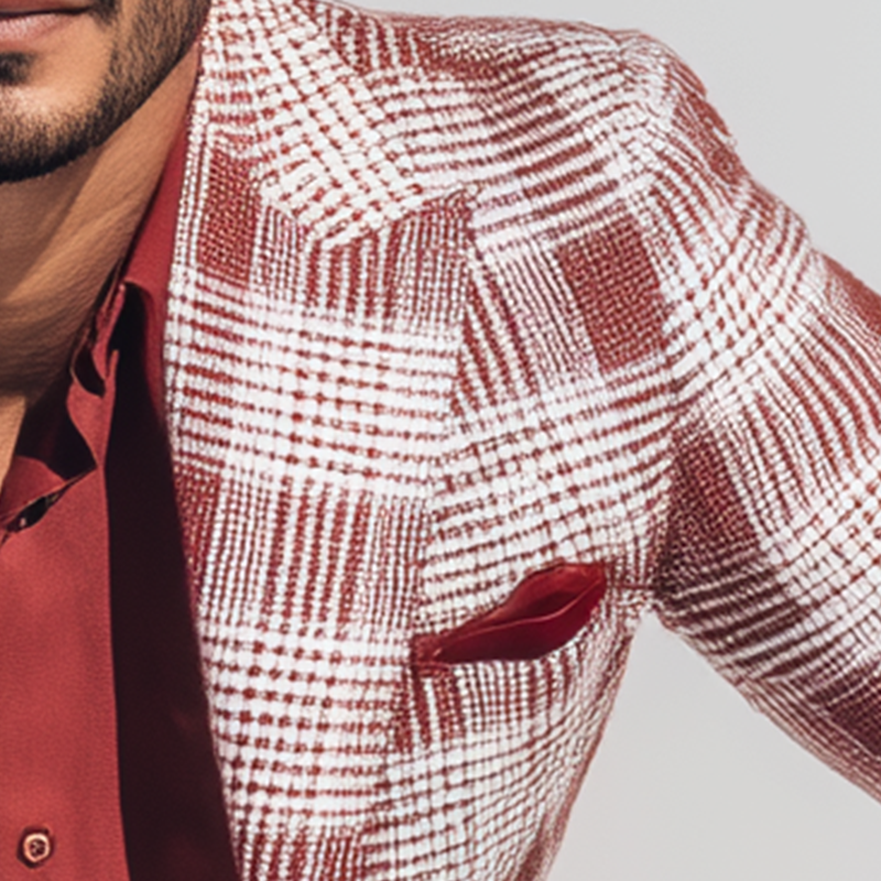 Wayne | Men'S Vintage Check Linen Blend Long Sleeve Blazer