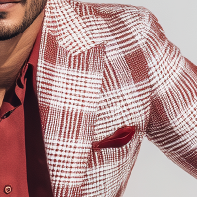 Wayne | Men'S Vintage Check Linen Blend Long Sleeve Blazer