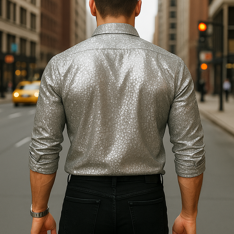 Francisco | Men'S Summer Fashion Sequin Polyester Long Sleeve Shirt