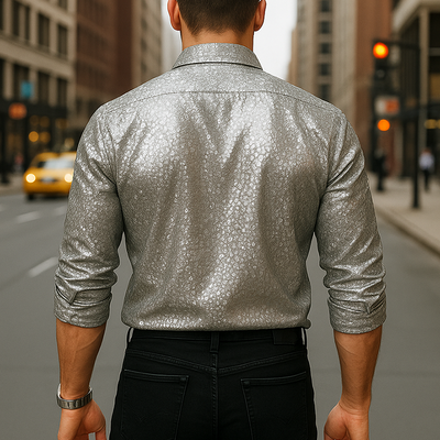 Francisco | Men'S Summer Fashion Sequin Polyester Long Sleeve Shirt