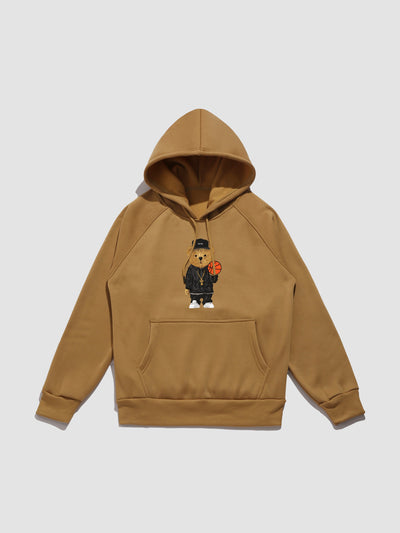 Francisco | Basketball Bear Print Hoodie