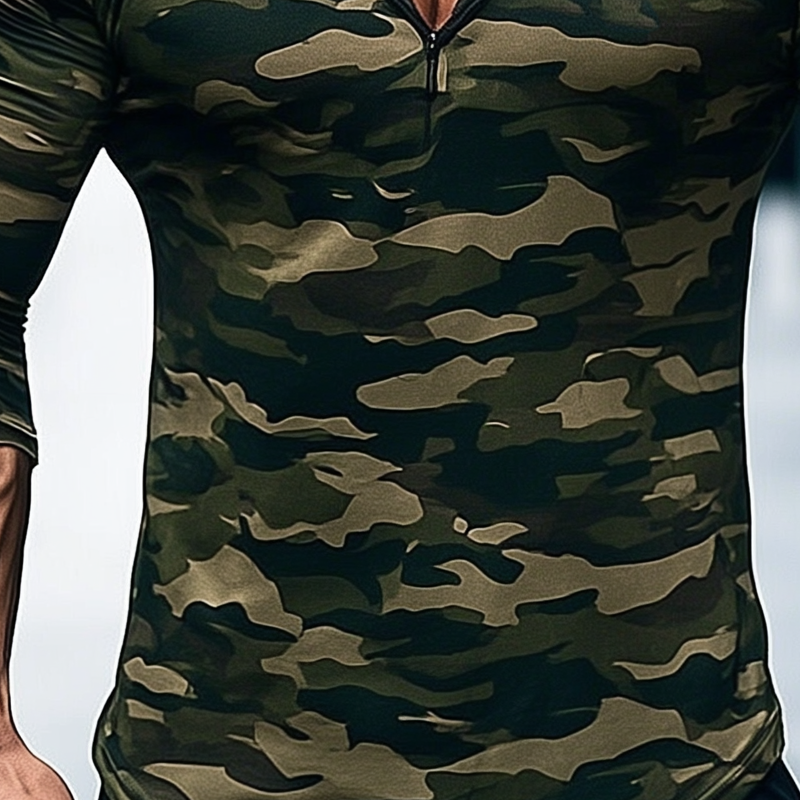 Aldo | Men'S Camouflage Print Outdoor Long Sleeve Hoodie