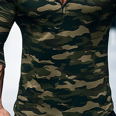 Aldo | Men'S Camouflage Print Outdoor Long Sleeve Hoodie