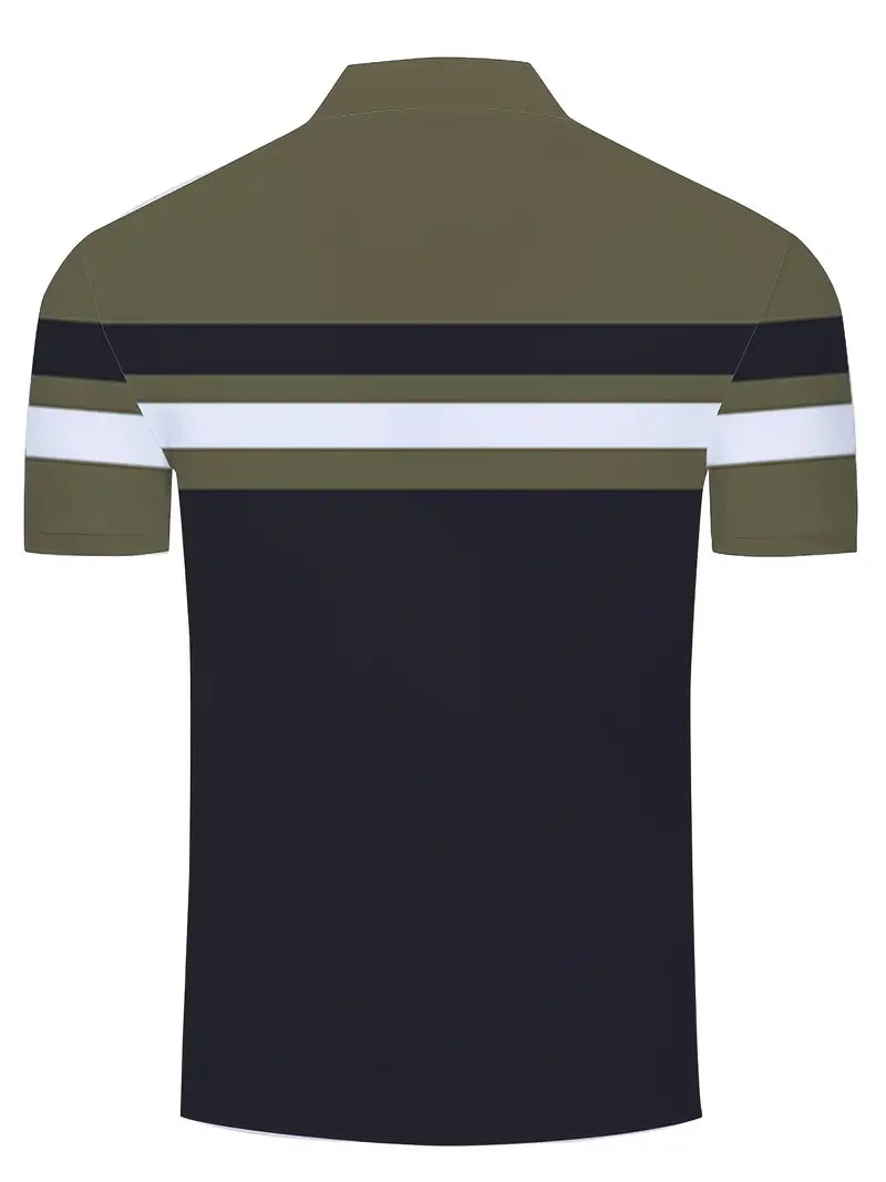 Lynn® | Casual, Trendy Striped Pattern Short-Sleeved Shirt For Men