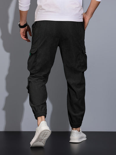 Pompeyo® | Black Cargo Pants For Men
