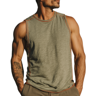 Chris | Men'S Blended Round Neck Sleeveless Tank Tops