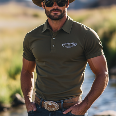 Omar | Men'S Summer Business Classic Embroidery Polo Neck T-Shirt