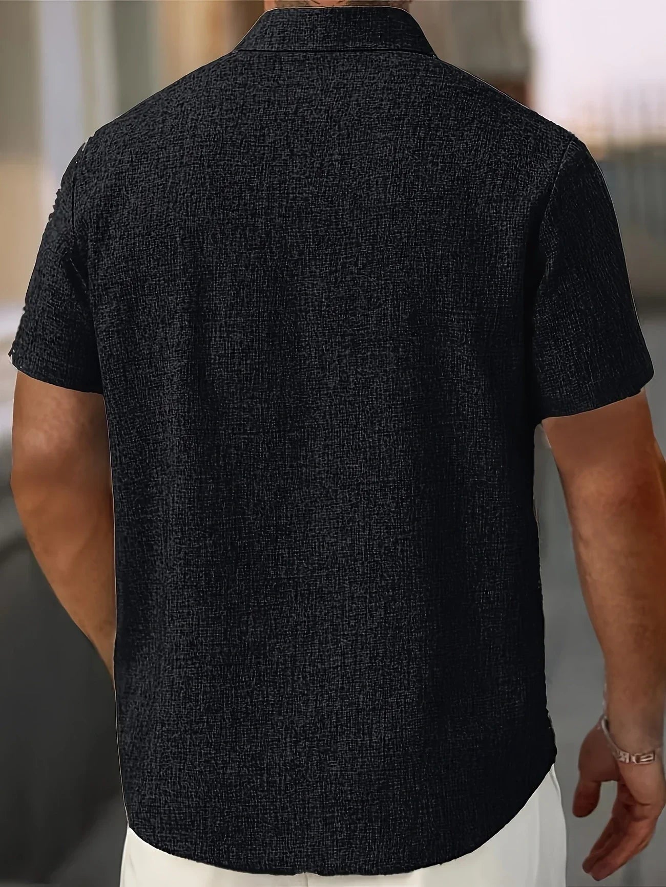 Pax | Lightweight short-sleeved linen blend shirt