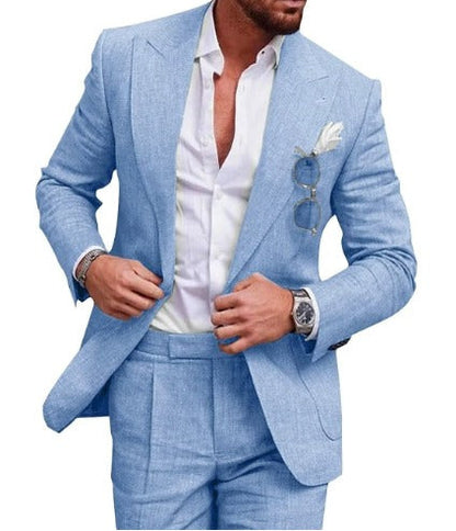 Santiago® | Men's suit of linen with two buttons