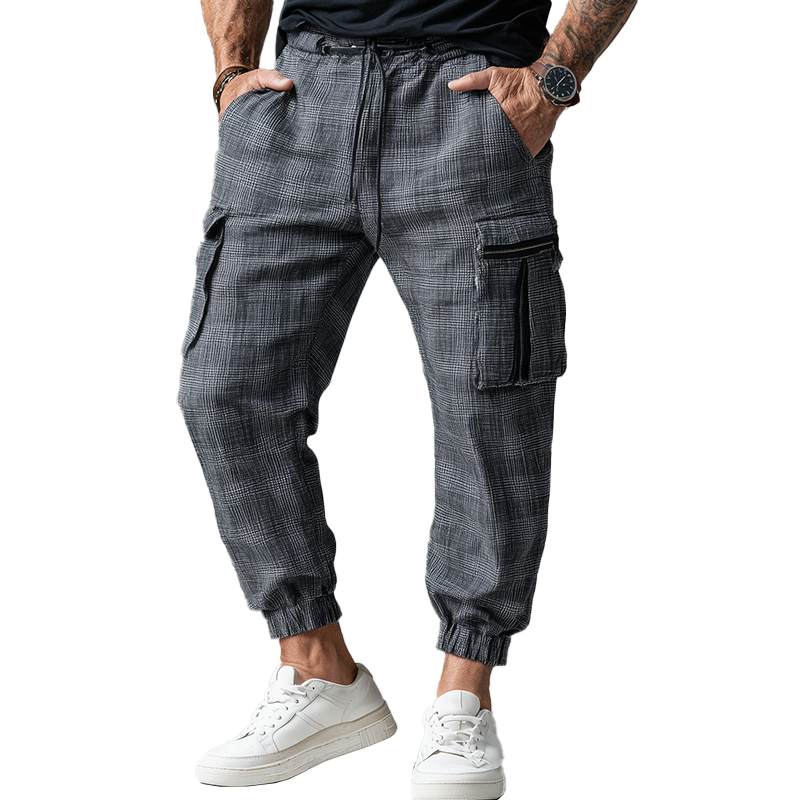 Stanley | Men'S Summer Fashion Plaid Linen Casual Pants