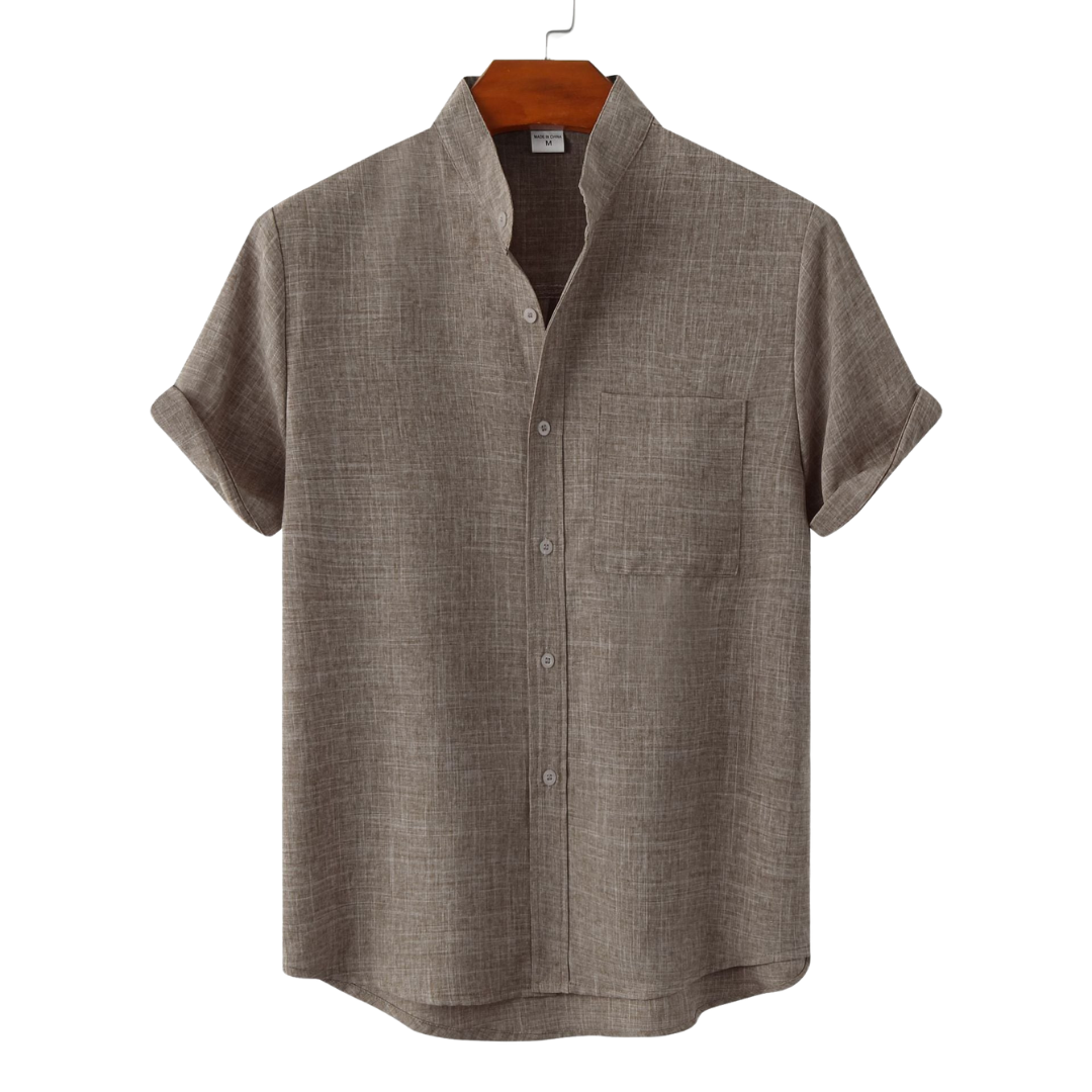 Oswald | Plain cotton shirt with buttons