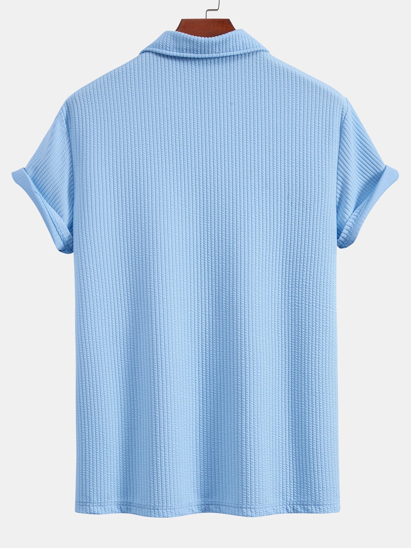 Esau® | Short Sleeved V-Neck Ribbed Polo & Straight Leg Ribbed Pants