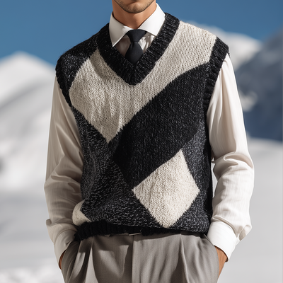 Bruce | Men'S Retro Casual Geometric Knitted Pullover Vest