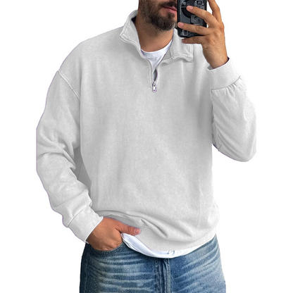Fernando® | Men'S Basic Zip Stand Up Sweatshirt