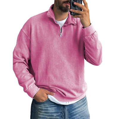 Fernando® | Men'S Basic Zip Stand Up Sweatshirt