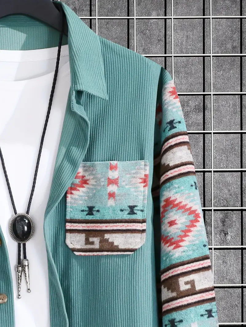 Plácido® | Color Block Long Sleeve Shirt For Men