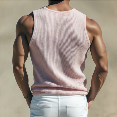 Spencer | Men'S Spring And Summer Casual U-Neck Breathable Slim Fit Knitted Tank Top