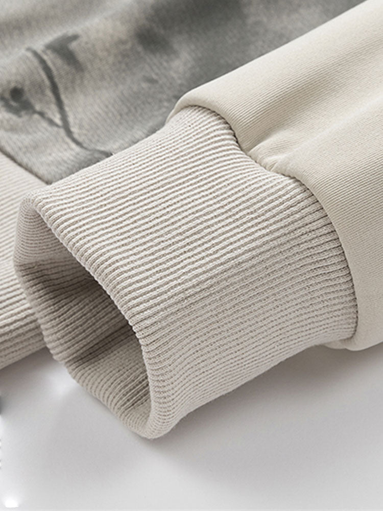 Artemas® | Ink Landscape Print Crew Neck Sweatshirt